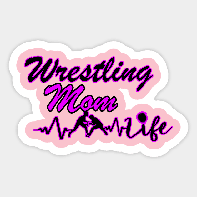 Wrestle Mom purple Sticker by ladyshiro42